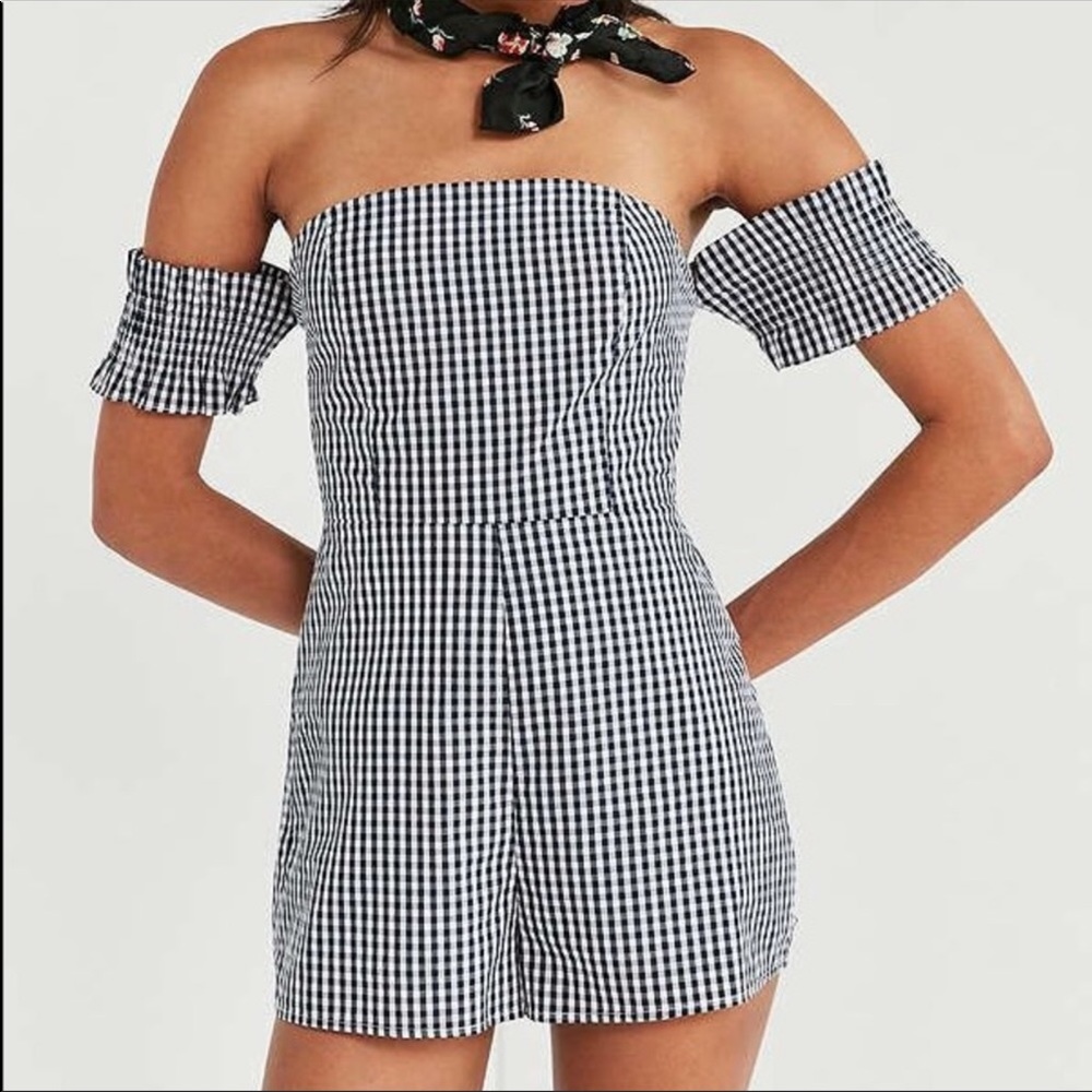 NWT UO kimchi blue gingham romper
